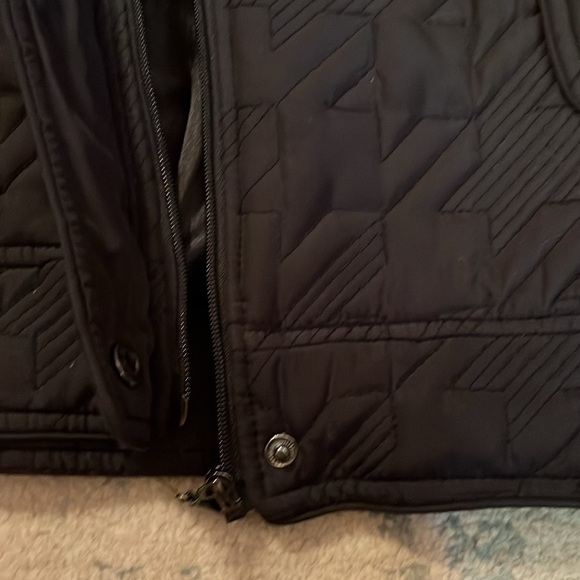 Weathercast Black Houndstooth Quilted Jacket with Hideaway Hood - Picture 10 of 16